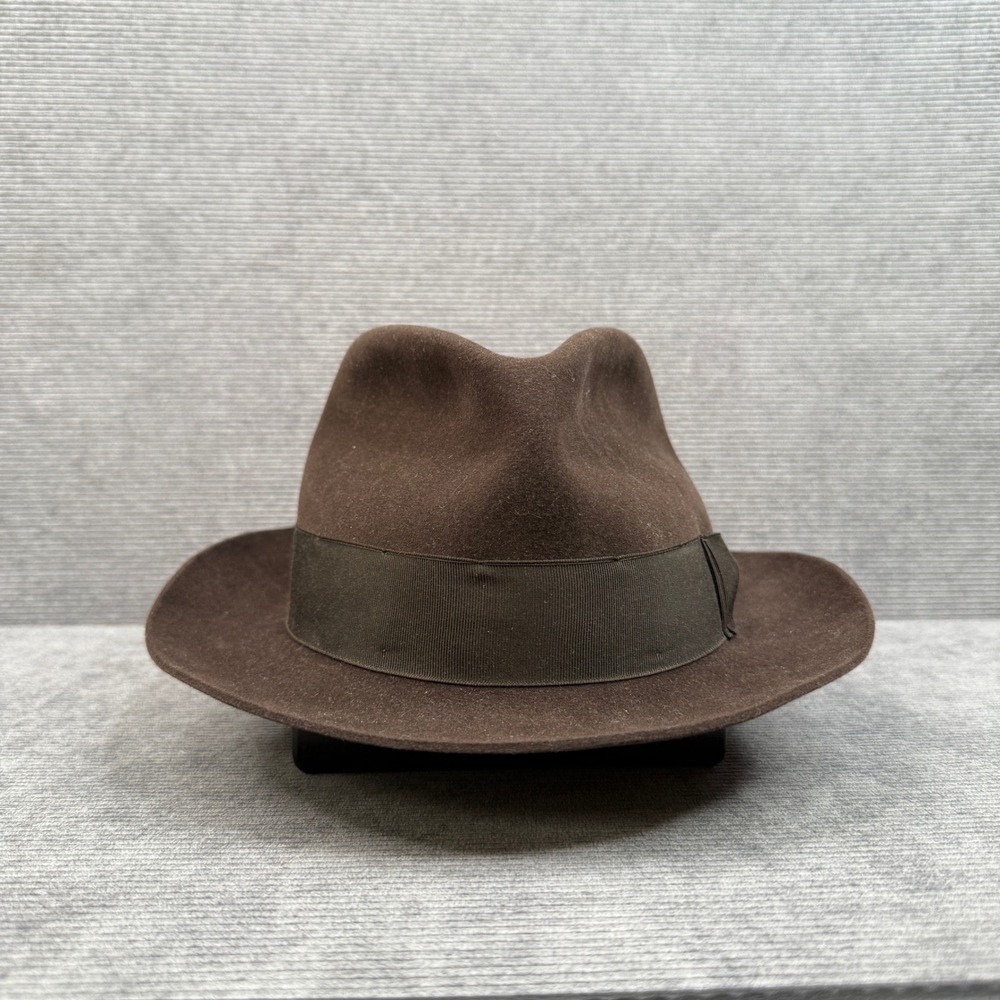 Mayser Brown Wool Felt Fedora Hat Made in Germany Size 7 3/8 59 Mens Vintage